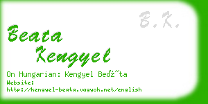 beata kengyel business card